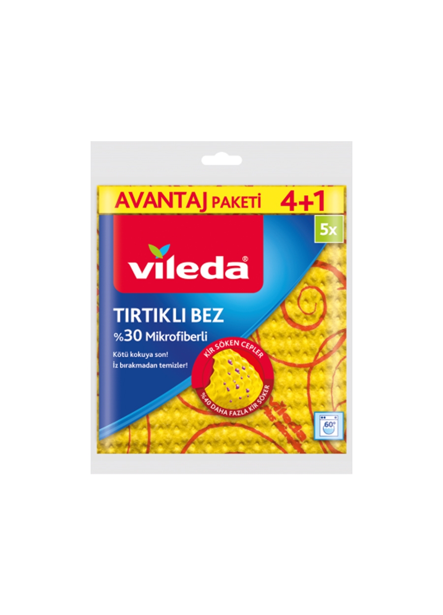 Vileda Sarı Temizlik Bezi Tırtıklı 5’li Paket 