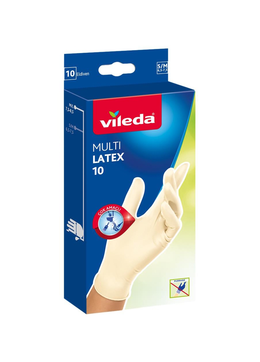 Vileda Multi Latex Kullan At Eldiven S/M 10’Lu